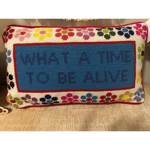 Furbish Studio Needlepoint Pillow Anthropologies - Picture 4 of 6